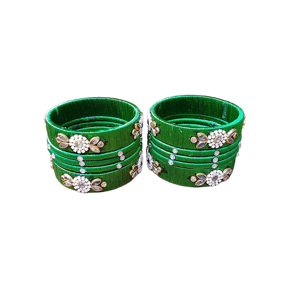 Green Color Reshmi Churi - Image 2