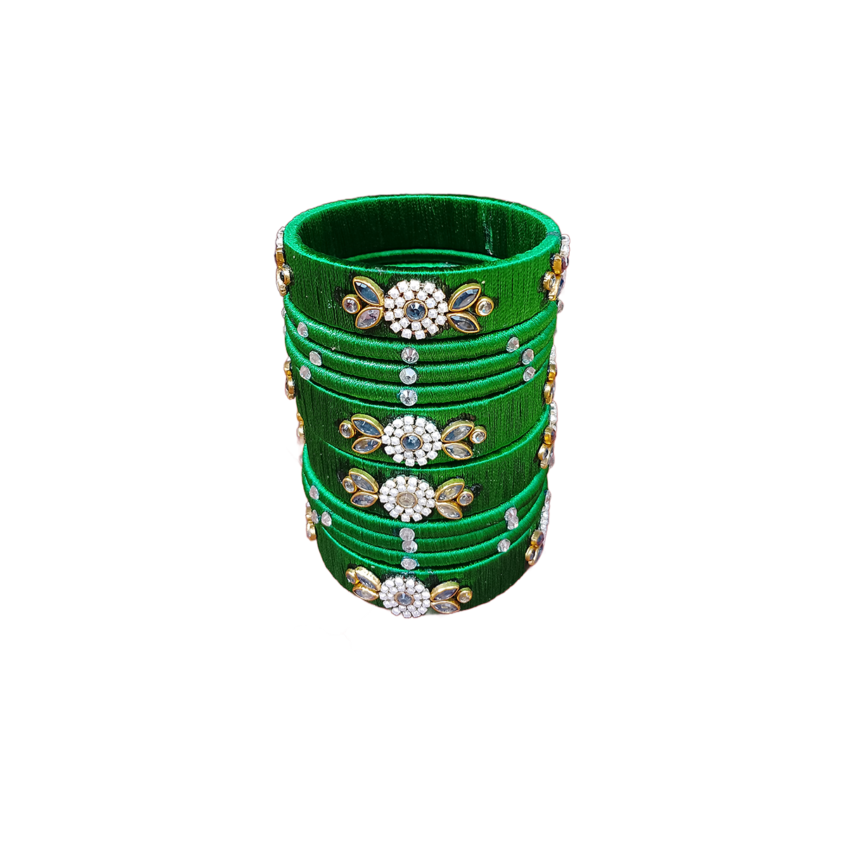 Green Color Reshmi Churi - Image 3